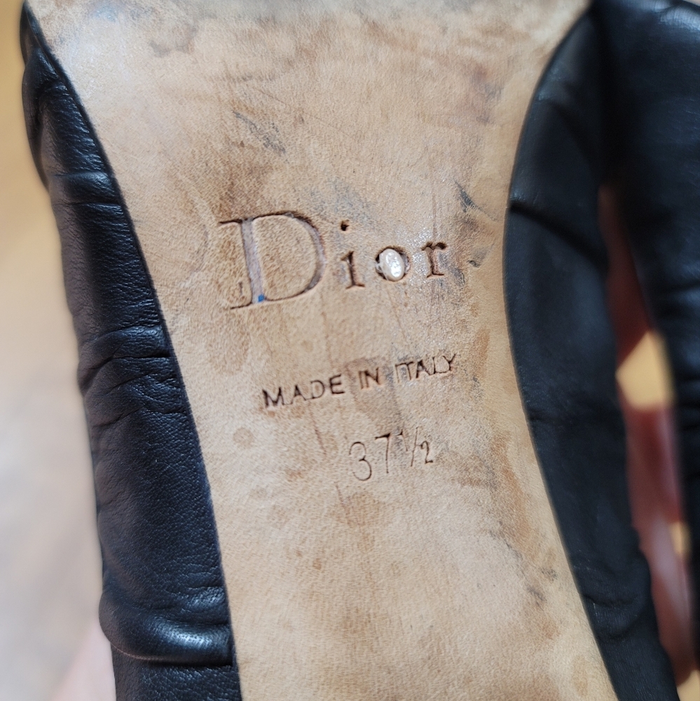 VTG Christian Dior Ruched Leather Pumps - Picture 14 of 15